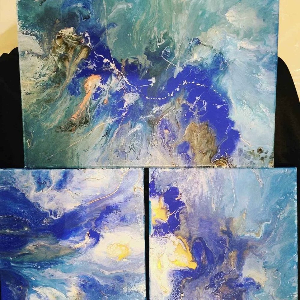 Triptych in Blue